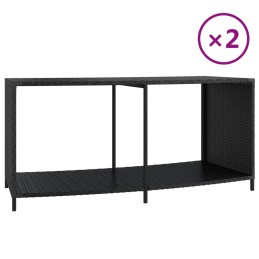 Acquista Scaffali Portaoggetti 2 pz in Polyrattan Nero con riferimento GHV-362264 della ditta 