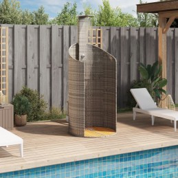 Acquista Doccia Esterno Grigia 100x100x241,5cm Polyrattan e Legno Acacia con riferimento GHV-368213 della ditta 