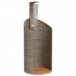 Acquista Doccia Esterno Grigia 100x100x241,5cm Polyrattan e Legno Acacia con riferimento GHV-368213 della ditta 