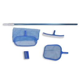 Acquista Set pulizia piscina spazzola 2 schiumatoi foglie 1 palo telescopico con riferimento GHV-90505 della ditta 