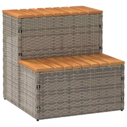 Acquista Bordo per Vasca Idromassaggio Grigio Polyrattan&Massello Acacia con riferimento GHV-4103941 della ditta 