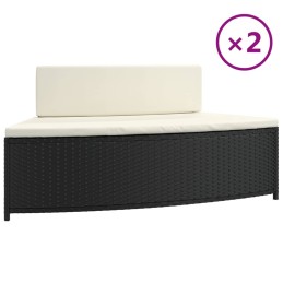 Acquista Panche per Spa con Cuscini 2 pz in Polyrattan Nero con riferimento GHV-362262 della ditta 