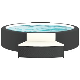 Acquista Panche per Spa con Cuscini 2 pz in Polyrattan Nero con riferimento GHV-362262 della ditta 