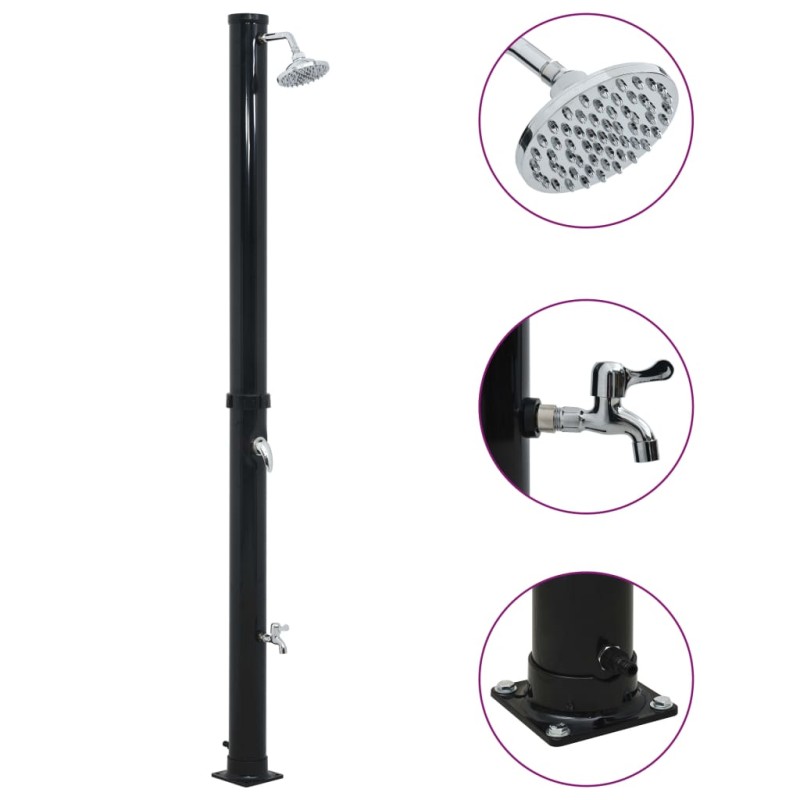 Acquista Doccia ad Energia Solare Nera 220 cm 20 L con riferimento GHV-92310 della ditta 