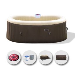 Acquista Spa Idromassaggio Ovale Gonfiabile Riscaldata 2 Persone EASE.ZONE 190x120x65cm 550L Pompa Super Silenziosa Integrata con riferimento 7150012 della ditta FREEBIE