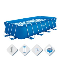 Acquista Piscina Fuoriterra Rettangolare Summer Waves con Struttura in Metallo 488x244x107cm Grigia Pompa Sabbia Scala Teli Inclusi con riferimento P3160842F0EU della ditta FREEBIE