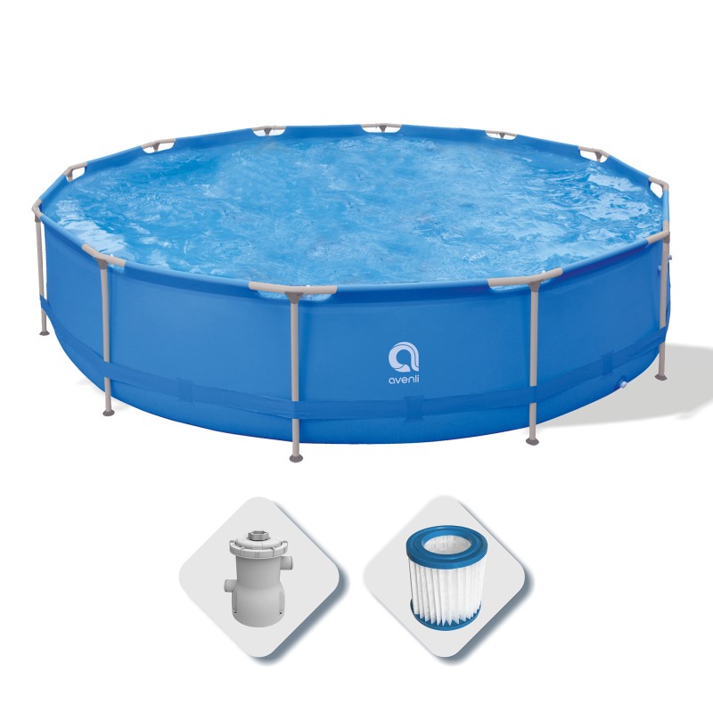 Acquista Piscina Fuoriterra Rotonda con Struttura in Acciaio Avenli Cm 420x84con Pompa Filtro Inclusa con riferimento 17800EU della ditta FREEBIE