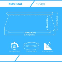 Acquista Piscinetta Gonfiabile Mondo Marino Avenli 205x47cm per Bambini con riferimento 17788 della ditta FREEBIE