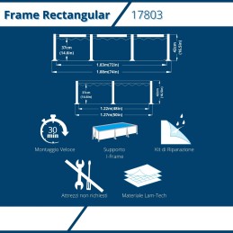 Acquista Piscina Fuoriterra Rettangolare con Struttura Avenli Round Frame Azzurra 188x127x42cm con riferimento 17803 della ditta FREEBIE