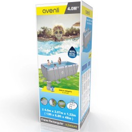 Acquista Piscina Fuoriterra Rettangolare con Struttura in Acciaio Passaat Grey Avenli Cm 400x207x122Pompa Filtro e Scala Inclusi con riferimento 17727EU della ditta FREEBIE