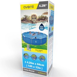 Acquista Piscina Fuoriterra Rotonda con Struttura in Acciaio Avenli Cm 420x84con Pompa Filtro Inclusa con riferimento 17800EU della ditta FREEBIE