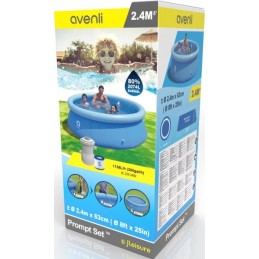 Acquista Piscina Fuoriterra Rotonda Gonfiabile Prompt Set Avenli Cm 240x63 Autoportante con Pompa Filtro 1136L/h con riferimento 17792EU della ditta FREEBIE