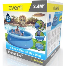Acquista Piscina Fuoriterra Rotonda Gonfiabile Prompt Set Avenli Cm 240x63 Autoportante con predisposizione Pompa Filtro 1136L/h con riferimento 17792 della ditta FREEBIE