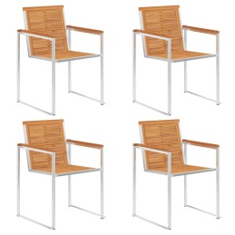 Acquista Sedie da Giardino 4 pz Legno Massello di Acacia e Acciaio Inox con riferimento GHV-3078467 della ditta 