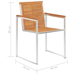 Acquista Sedie da Giardino 4 pz Legno Massello di Acacia e Acciaio Inox con riferimento GHV-3078467 della ditta 