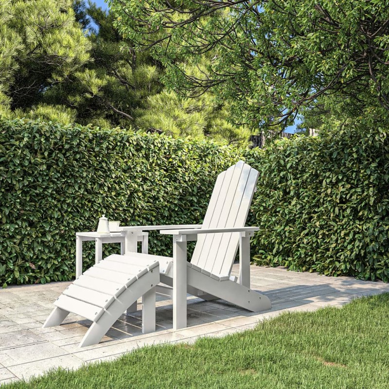 Acquista Sedia da Giardino Adirondack con Poggiapiedi Bianca HDPE con riferimento GHV-318645 della ditta 