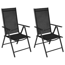 Acquista Sedie da Giardino Pieghevoli 2 pz in Alluminio e Textilene Nere con riferimento GHV-41730 della ditta 
