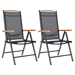 Acquista Sedie da Giardino Pieghevoli 2 pz in Alluminio e Textilene Nere con riferimento GHV-41732 della ditta 