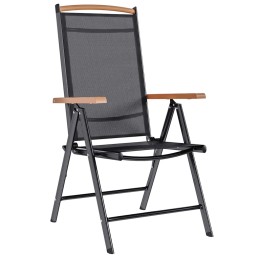 Acquista Sedie da Giardino Pieghevoli 2 pz in Alluminio e Textilene Nere con riferimento GHV-41732 della ditta 