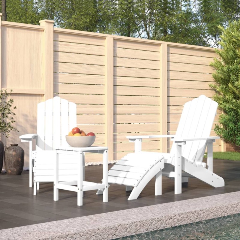 Acquista Sedie Giardino con Poggiapiedi e Tavolo Adirondack HDPE Bianco con riferimento GHV-3095712 della ditta 