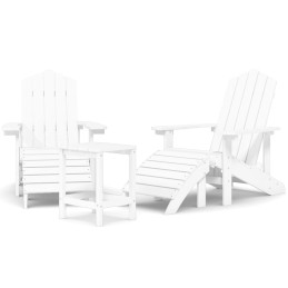 Acquista Sedie Giardino con Poggiapiedi e Tavolo Adirondack HDPE Bianco con riferimento GHV-3095712 della ditta 