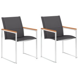 Acquista Sedie da Giardino 2 pz in Textilene e Acciaio Inox Grigie con riferimento GHV-46497 della ditta 