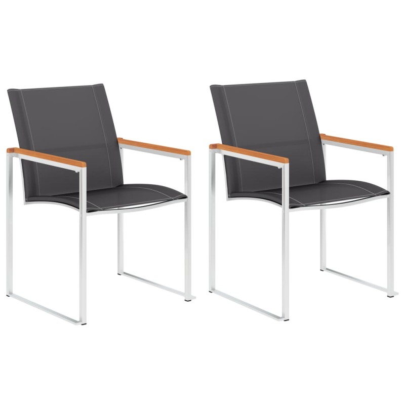 Acquista Sedie da Giardino 2 pz in Textilene e Acciaio Inox Grigie con riferimento GHV-46497 della ditta 