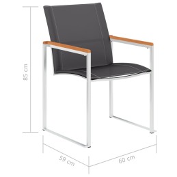 Acquista Sedie da Giardino 2 pz in Textilene e Acciaio Inox Grigie con riferimento GHV-46497 della ditta 