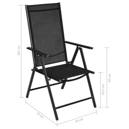 Acquista Sedie da Giardino Pieghevoli 4 pz in Alluminio e Textilene Nere con riferimento GHV-41731 della ditta 