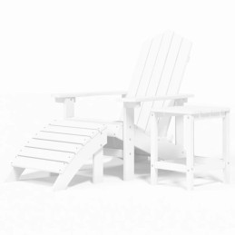 Acquista Sedia Giardino con Poggiapiedi e Tavolo Adirondack HDPE Bianco con riferimento GHV-3095708 della ditta 