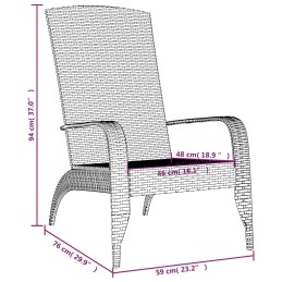Acquista Sedia Adirondack da Giardino Nera in Polyrattan con riferimento GHV-319694 della ditta 