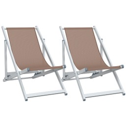 Acquista Sedie da Spiaggia Pieghevoli 2 pz Marrone Alluminio e Textilene con riferimento GHV-360170 della ditta 
