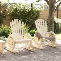 Acquista Sedie a Dondolo Adirondack 2 pz in Legno Massello di Abete con riferimento GHV-3207119 della ditta 