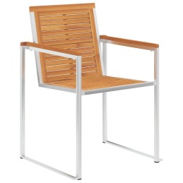 Acquista Sedie da Giardino 8 pz Legno Massello di Acacia e Acciaio Inox con riferimento GHV-3078469 della ditta 