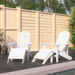 Acquista Sedie da Giardino Adirondack 2 pz con Poggiapiedi HDPE Bianco con riferimento GHV-3095696 della ditta 