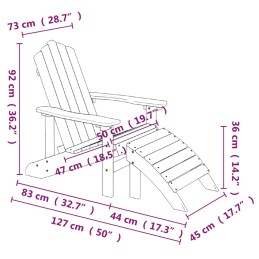 Acquista Sedie da Giardino Adirondack 2 pz con Poggiapiedi HDPE Bianco con riferimento GHV-3095696 della ditta 