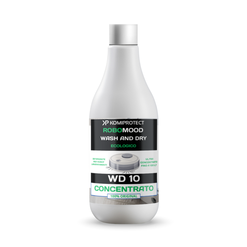 Acquista Komiprotect WD10 ROBOMOOD 1000 ml Detergente per Robot Lavapavimenti per qualsiasi superficie grazie al suo pH neutro - Aroma E con riferimento K663 della ditta KOMIPROTECT