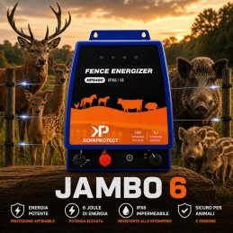 Acquista Elettrificatore Jambo 6 2026 Komiprotect | 12V / 220V | 60 km | Professionale con riferimento K926 della ditta KOMIPROTECT