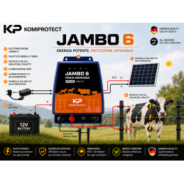 Acquista Elettrificatore Jambo 6 2026 Komiprotect | 12V / 220V | 60 km | Professionale con riferimento K926 della ditta KOMIPROTECT