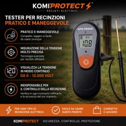 Acquista Tester per Recinto Elettrico Digitale Multifunzionale 3-18V / 500-13000V | Voltmetro Professionale per Recinzioni Elettriche con riferimento della ditta KOMIPROTECT