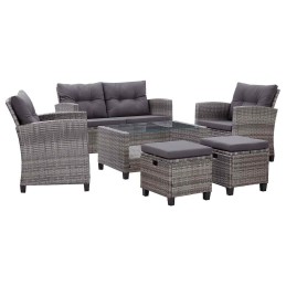 Acquista Set Divani da Giardino 6 pz con Cuscini Polyrattan Grigio Scuro con riferimento GHV-46150 della ditta GARDENHOME