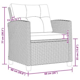 Acquista Set Divani da Giardino 6 pz con Cuscini Polyrattan Grigio Scuro con riferimento GHV-46150 della ditta GARDENHOME