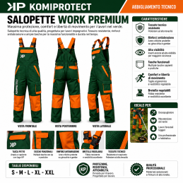 Acquista Salopette Decespugliatore Premium Verde/Arancio Taglia L con riferimento K182 della ditta KOMIPROTECT