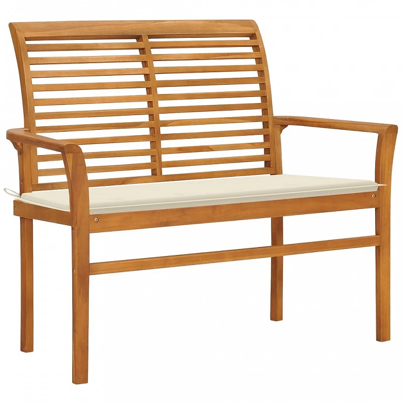 Acquista Panca da Giardino con Cuscino Crema 112 cm in Legno di Teak con riferimento GHV-3062651 della ditta GARDENHOME