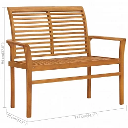 Acquista Panca da Giardino con Cuscino Crema 112 cm in Legno di Teak con riferimento GHV-3062651 della ditta GARDENHOME