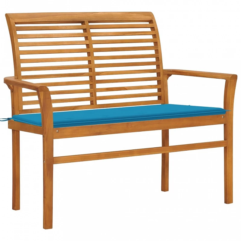 Acquista Panca da Giardino con Cuscino Blu 112 cm in Legno di Teak con riferimento GHV-3062653 della ditta GARDENHOME