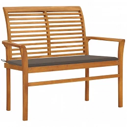Acquista Panca da Giardino e Cuscino Grigio Talpa 112 cm Massello Teak con riferimento GHV-3062657 della ditta GARDENHOME