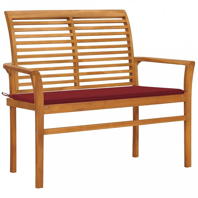 Acquista Panca da Giardino con Cuscino Rosso Vino 112 cm Legno di Teak con riferimento GHV-3062658 della ditta GARDENHOME