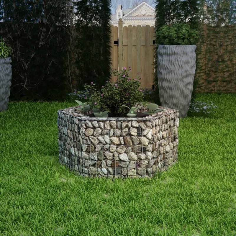 Acquista Gabbione Letto Rialzato da Giardino Esagonale 100x90x50 cm con riferimento GHV-142532 della ditta GARDENHOME