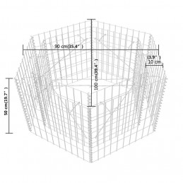 Acquista Gabbione Letto Rialzato da Giardino Esagonale 100x90x50 cm con riferimento GHV-142532 della ditta GARDENHOME
